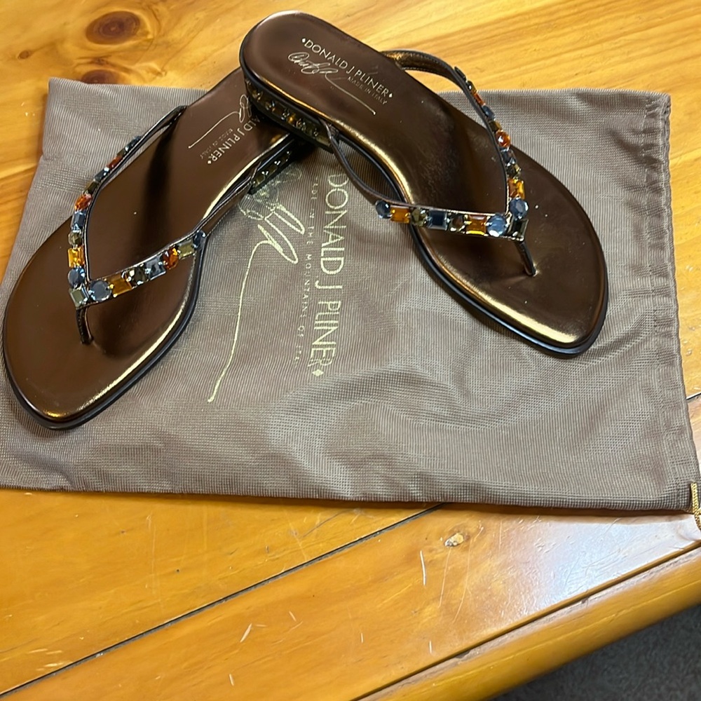 Donald J. Pliner jeweled bronze sandals. 
Brand New, Never worn.